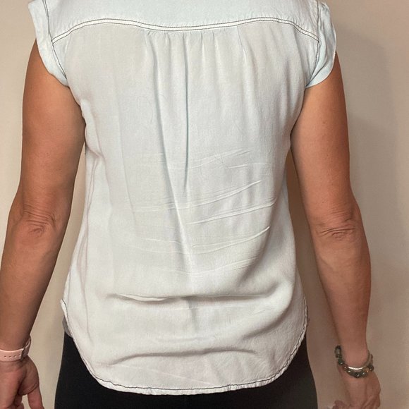 Soft Light Blue Jean Shirt - Picture 2 of 4